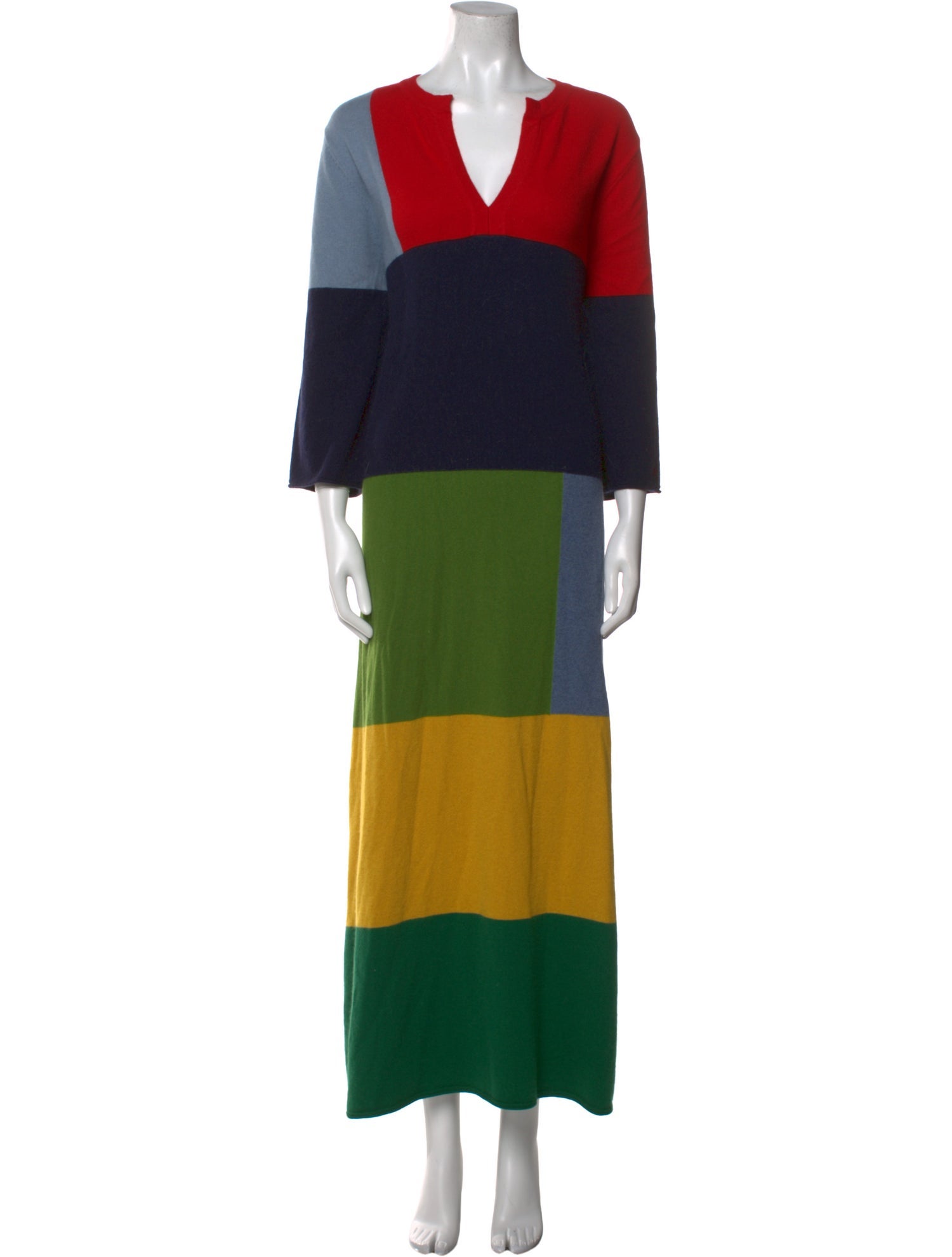 Frances Valentine Colorblock Pattern Long Dress