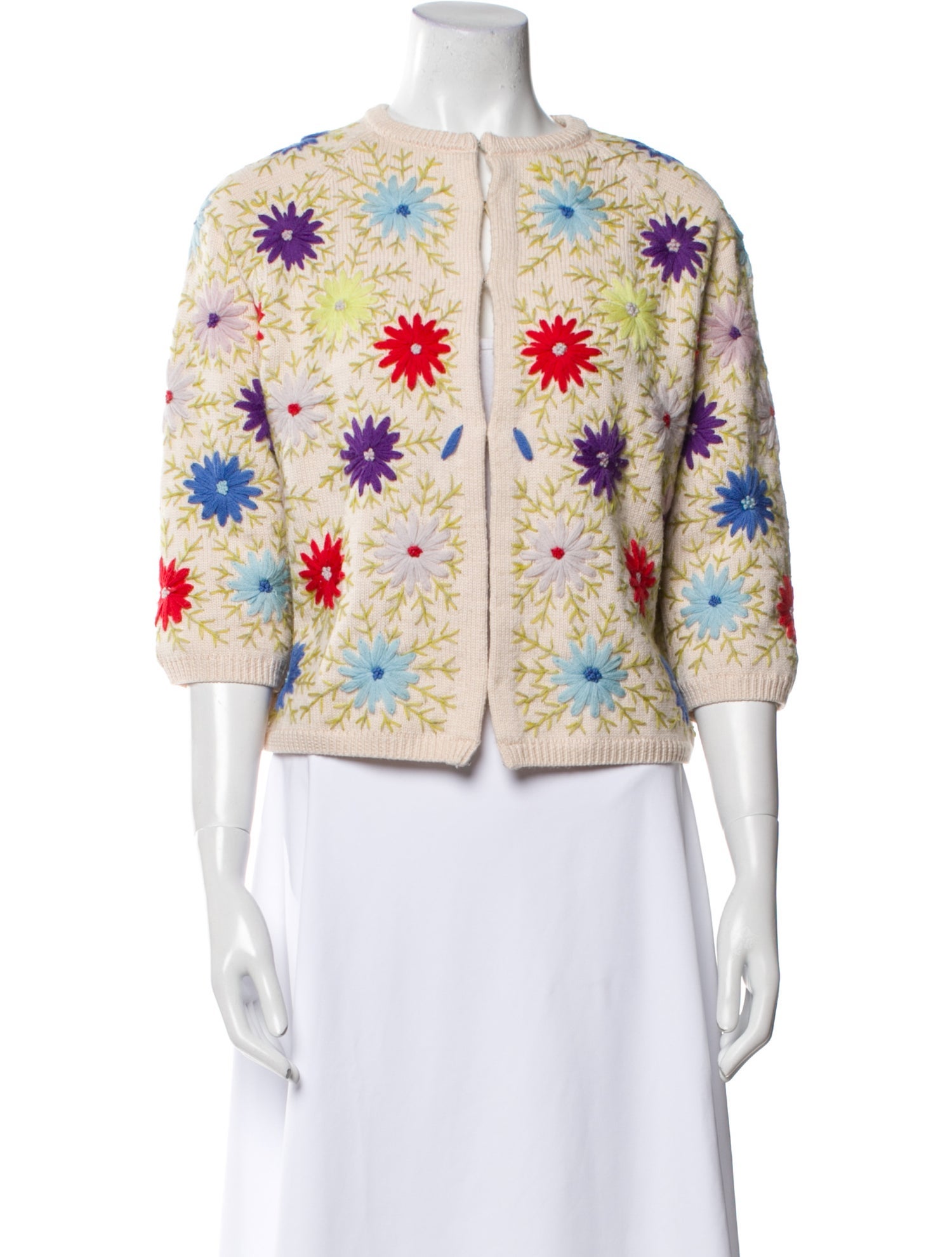 Frances Valentine Wool Floral Print Sweater