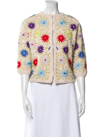 Frances Valentine Wool Floral Print Sweater
