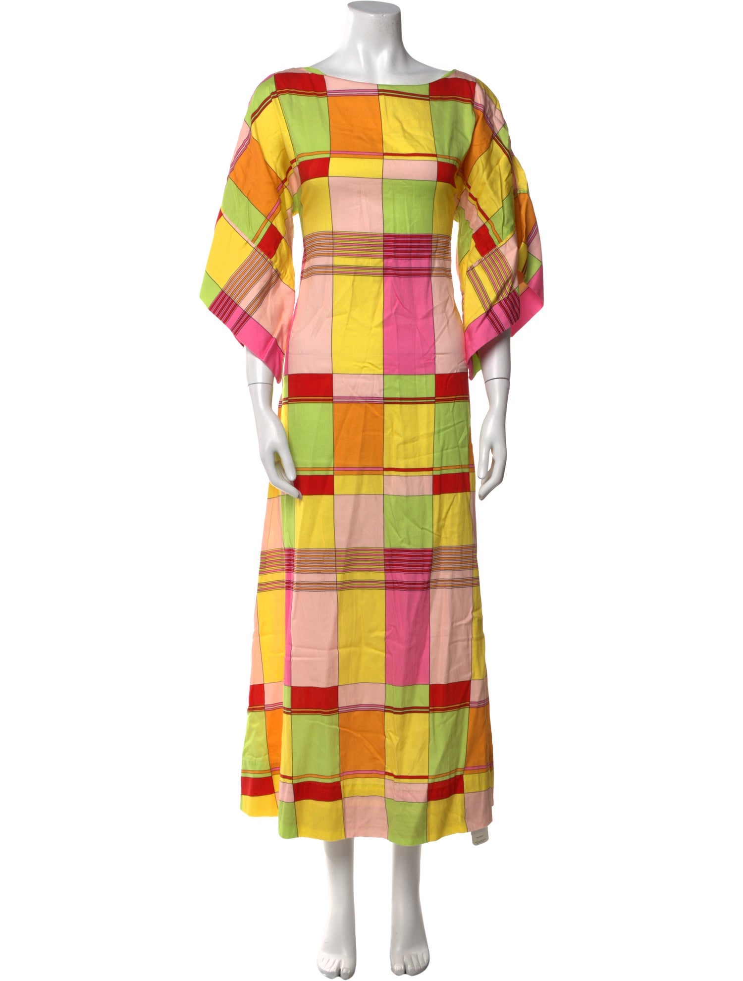 Frances Valentine Plaid Print Long Dress