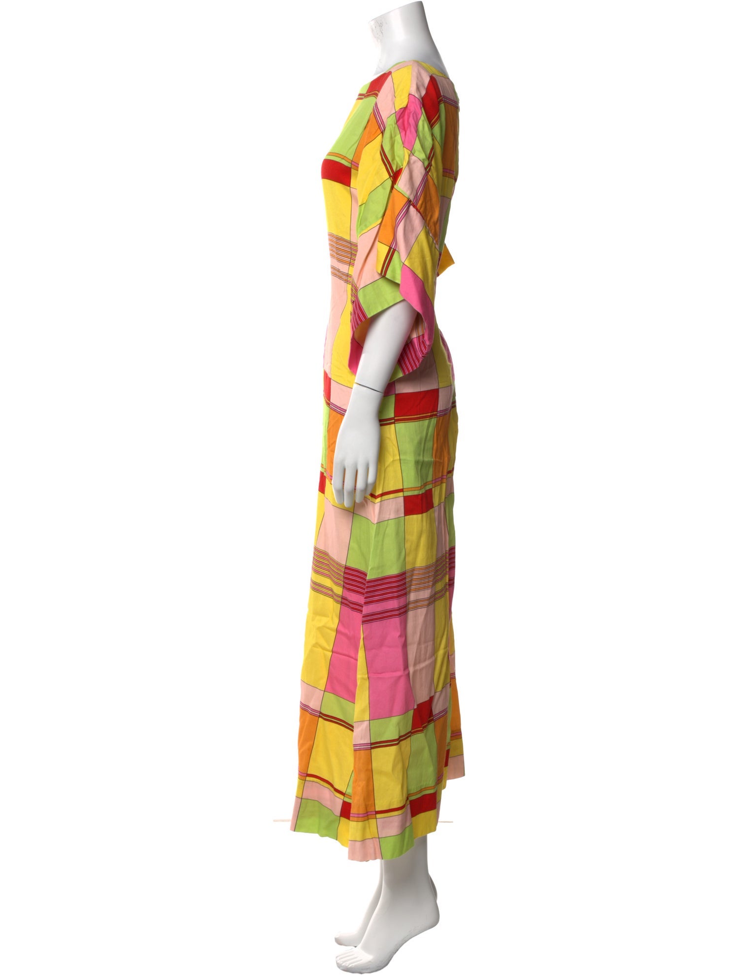 Frances Valentine Plaid Print Long Dress