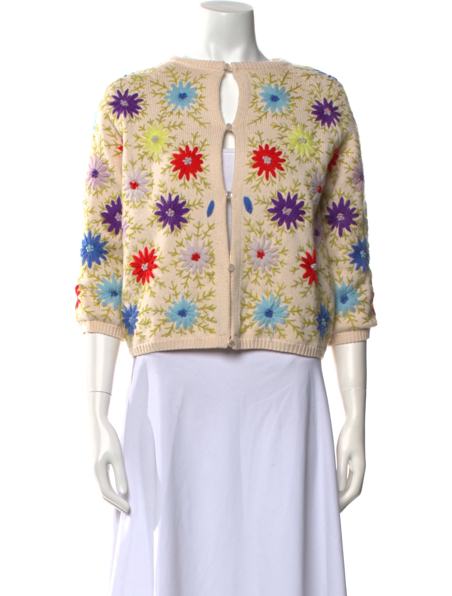 Frances Valentine Wool Floral Print Sweater