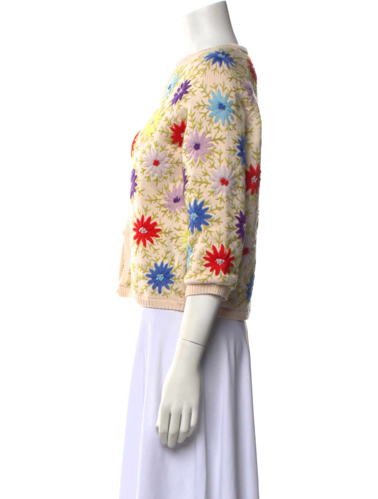 Frances Valentine Wool Floral Print Sweater