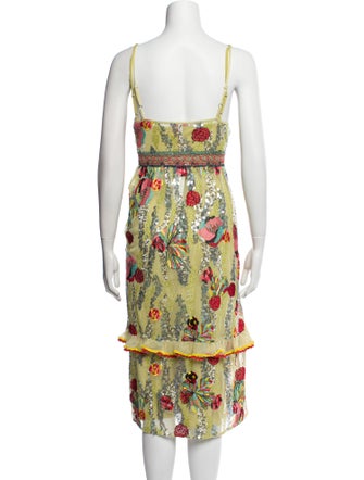 Frances Valentine Floral Print Midi Length Dress