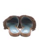 Frances Valentine Leather Fur Trim Mules