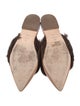 Frances Valentine Leather Fur Trim Mules