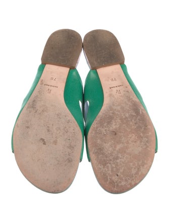 Frances Valentine Leather Floral Print Slides