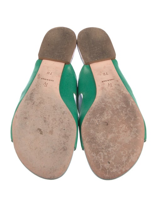 Frances Valentine Leather Floral Print Slides