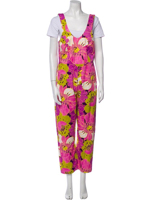 Frances Valentine Floral Print Scoop Neck Jumpsuit