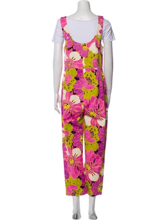 Frances Valentine Floral Print Scoop Neck Jumpsuit