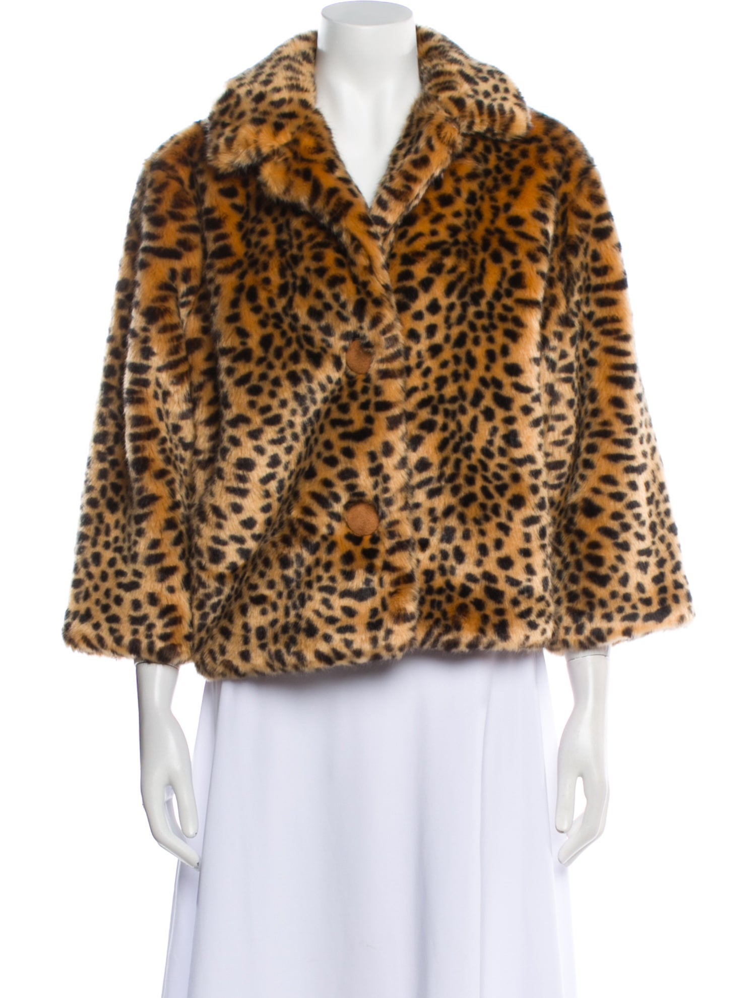 Frances Valentine Faux Fur Animal Print Faux Fur Jacket