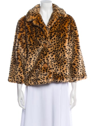 Frances Valentine Faux Fur Animal Print Faux Fur Jacket