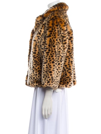 Frances Valentine Faux Fur Animal Print Faux Fur Jacket