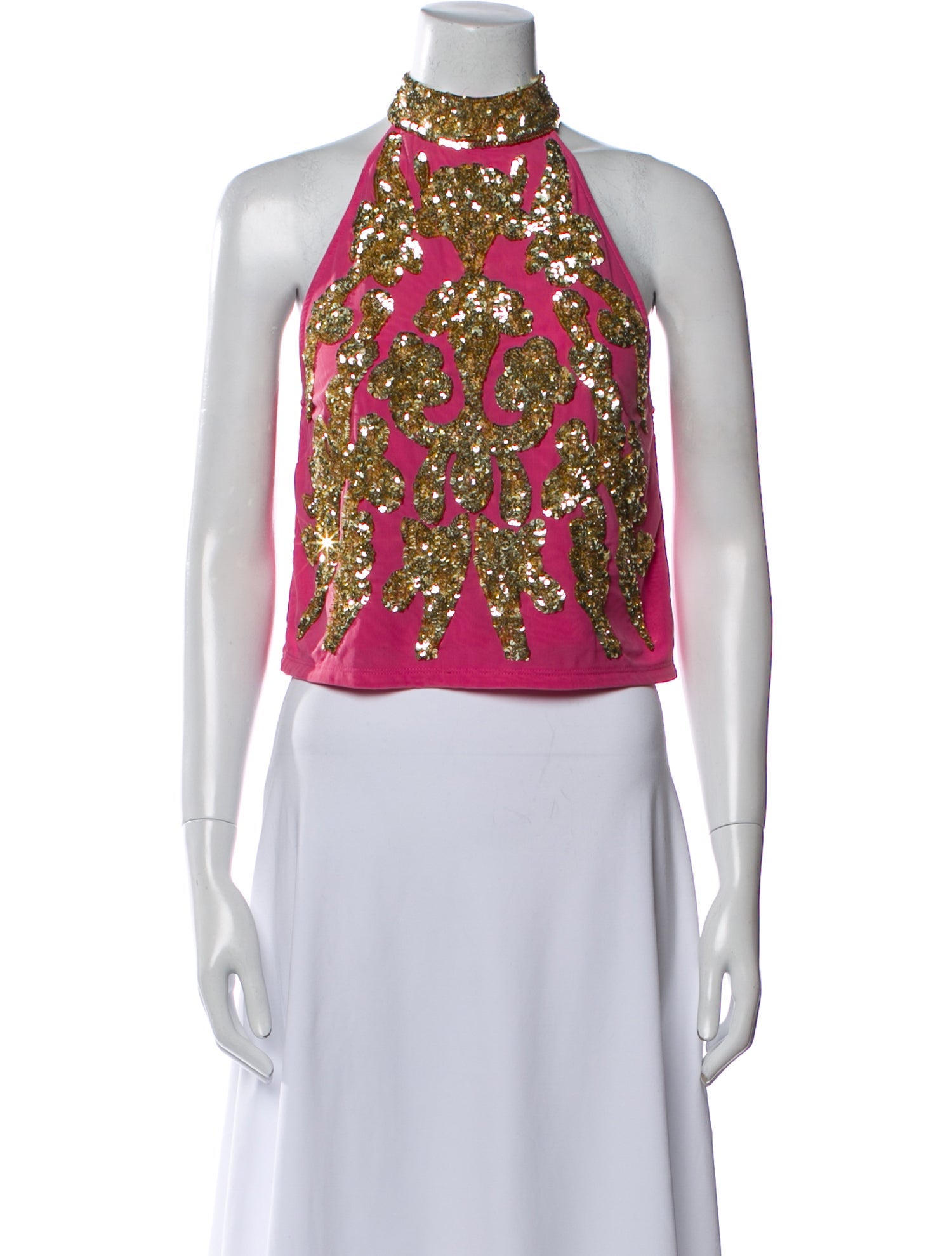 Frances Valentine Printed Halterneck Crop Top