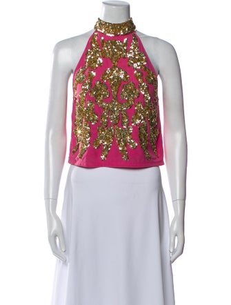 Frances Valentine Printed Halterneck Crop Top