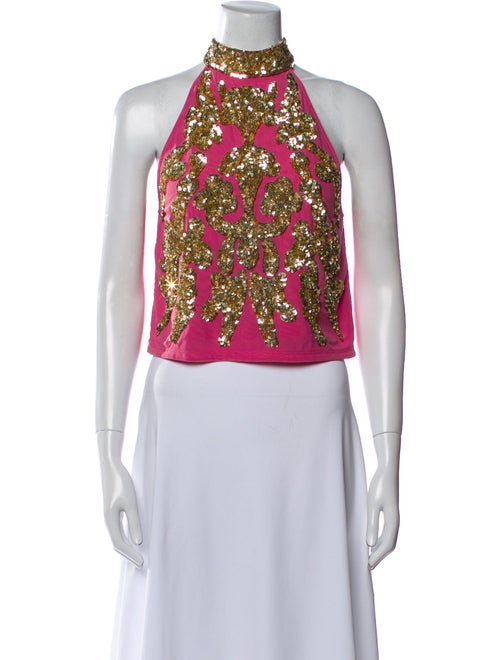 Frances Valentine Printed Halterneck Crop Top