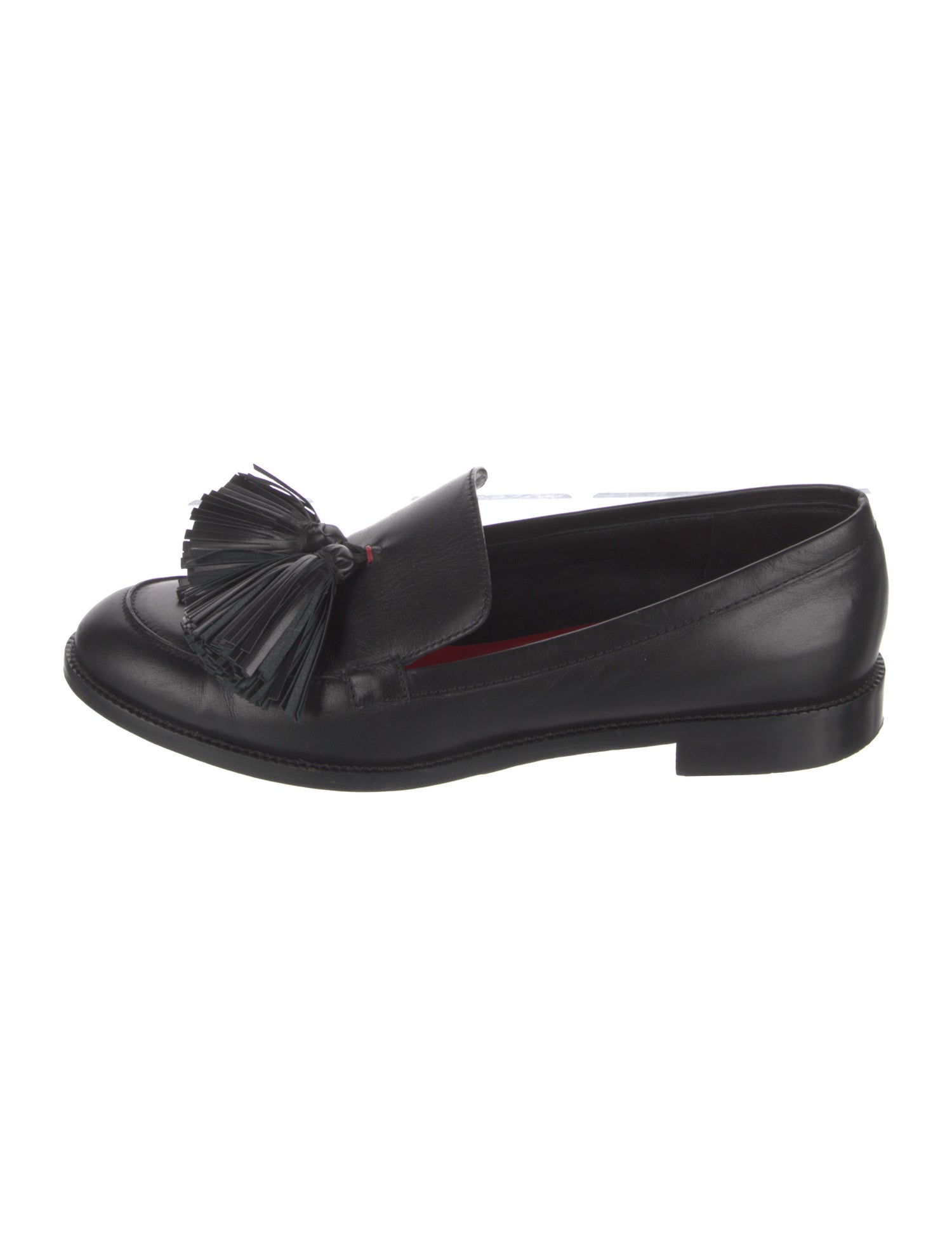 Frances Valentine Leather Tassel Accents Loafers