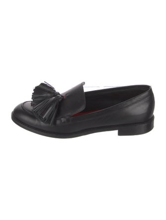 Frances Valentine Leather Tassel Accents Loafers