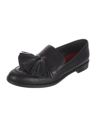 Frances Valentine Leather Tassel Accents Loafers