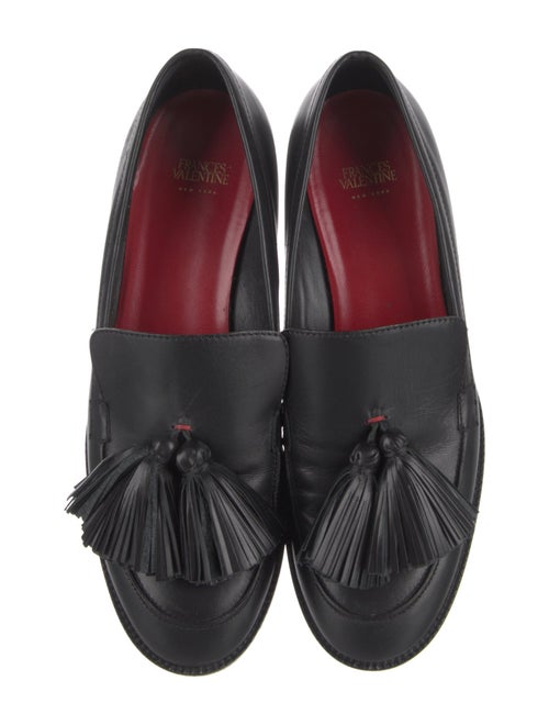 Frances Valentine Leather Tassel Accents Loafers
