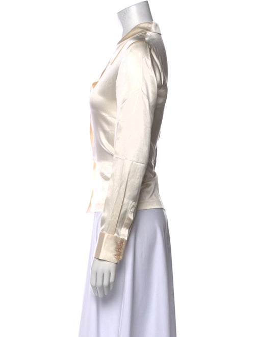 Frances Valentine Silk Long Sleeve Button-Up Top