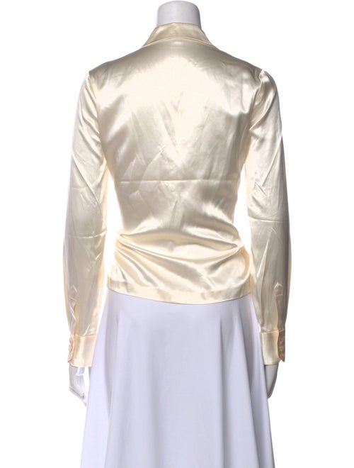 Frances Valentine Silk Long Sleeve Button-Up Top