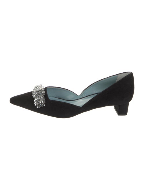 Frances Valentine Suede Crystal Embellishments D'Orsay Flats