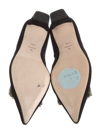 Frances Valentine Suede Crystal Embellishments D'Orsay Flats