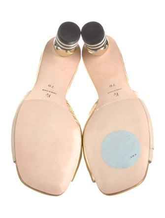 Frances Valentine Leather Colorblock Pattern Slides