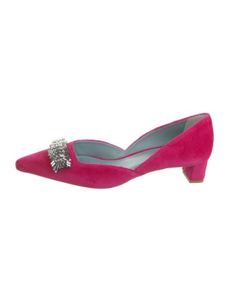 Frances Valentine Velvet Crystal Embellishments D'Orsay Flats
