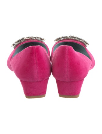 Frances Valentine Velvet Crystal Embellishments D'Orsay Flats