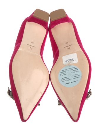 Frances Valentine Velvet Crystal Embellishments D'Orsay Flats