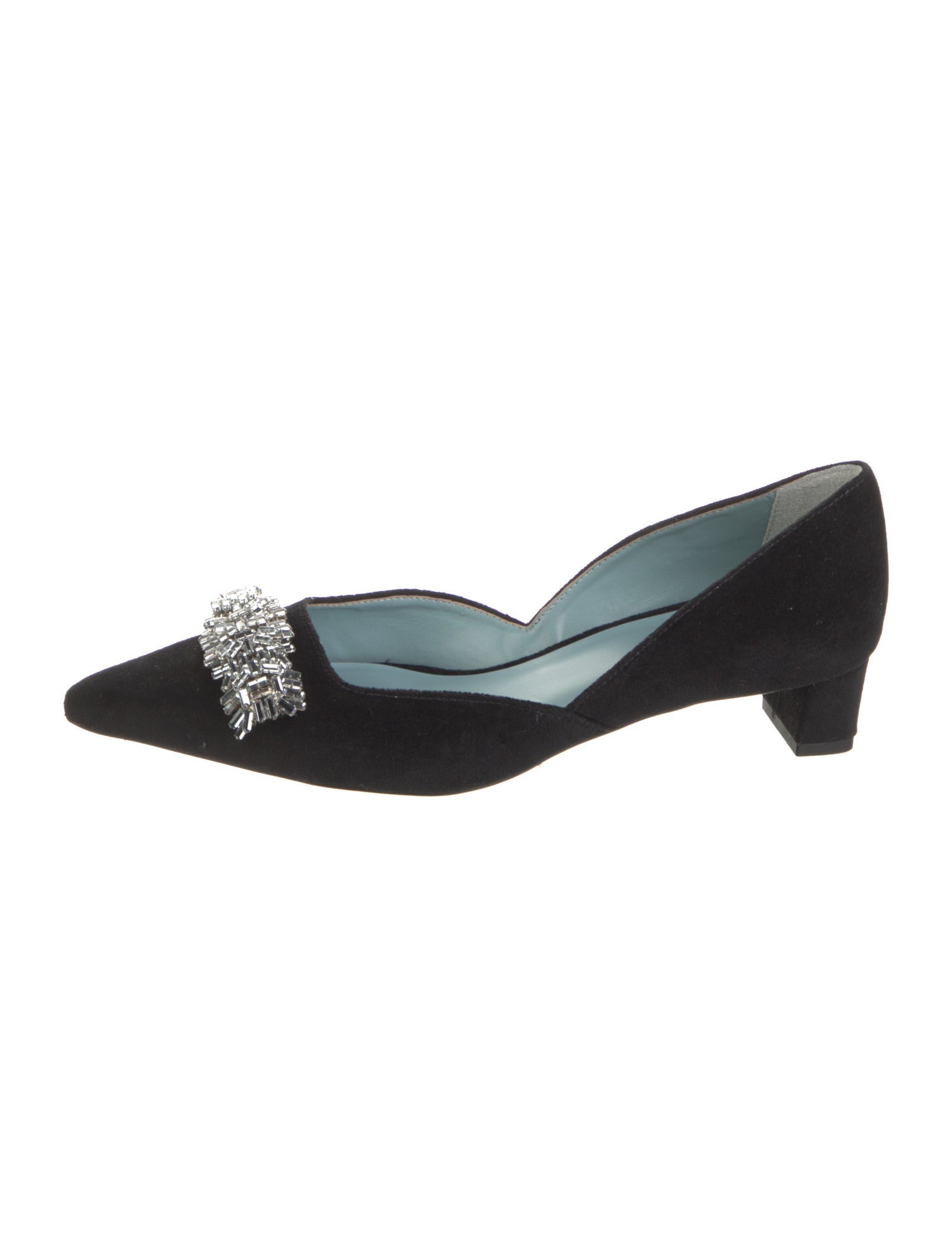 Frances Valentine Suede Crystal Embellishments D'Orsay Flats