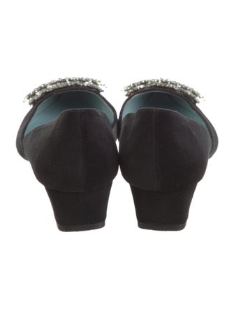 Frances Valentine Suede Crystal Embellishments D'Orsay Flats