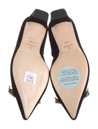 Frances Valentine Suede Crystal Embellishments D'Orsay Flats