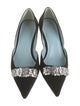 Frances Valentine Suede Crystal Embellishments Mules