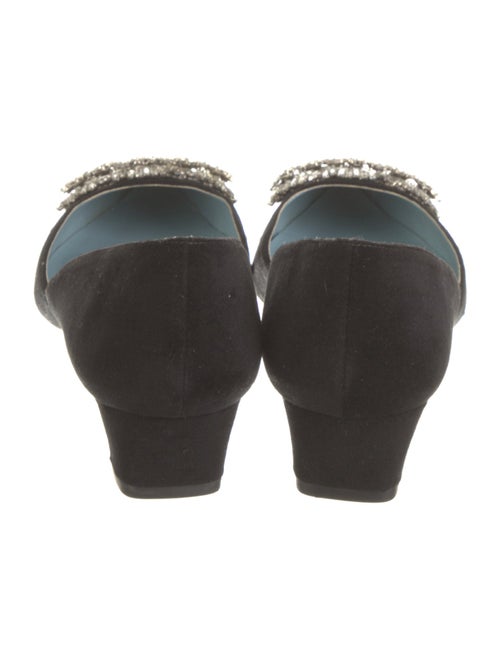 Frances Valentine Suede Crystal Embellishments Mules