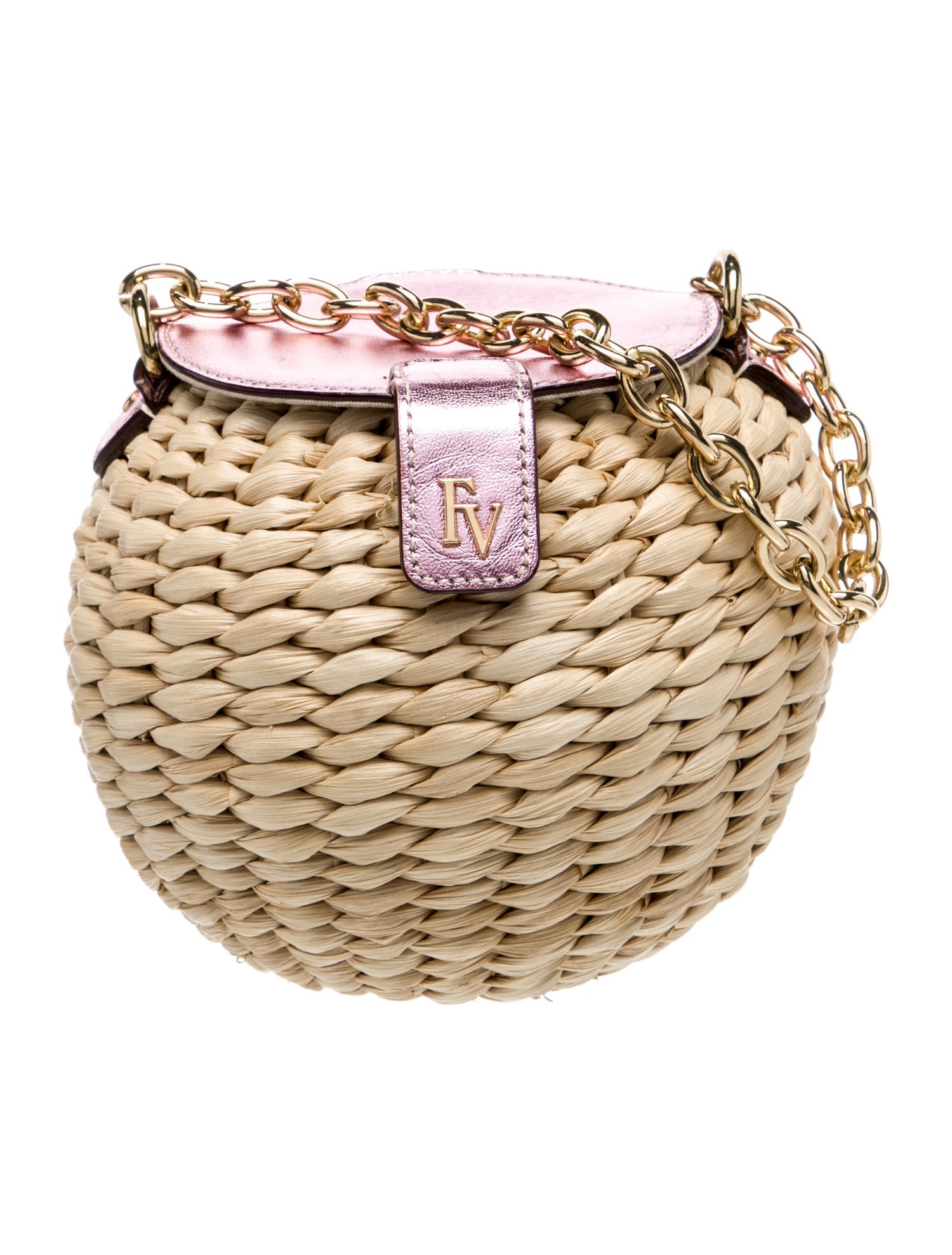 Frances Valentine Straw Top Handle Bag