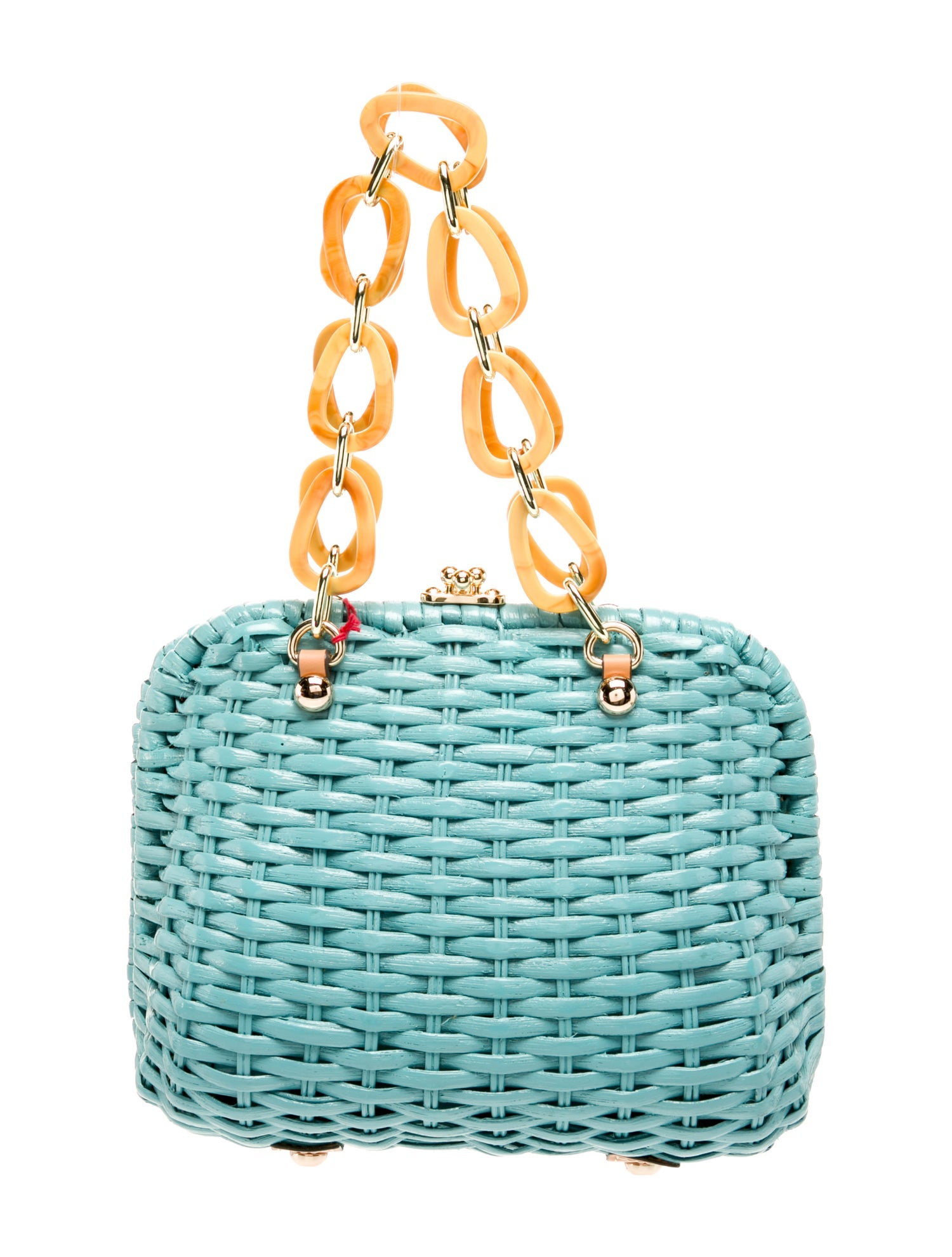 Frances Valentine Rattan Top Handle Bag w/ Tags