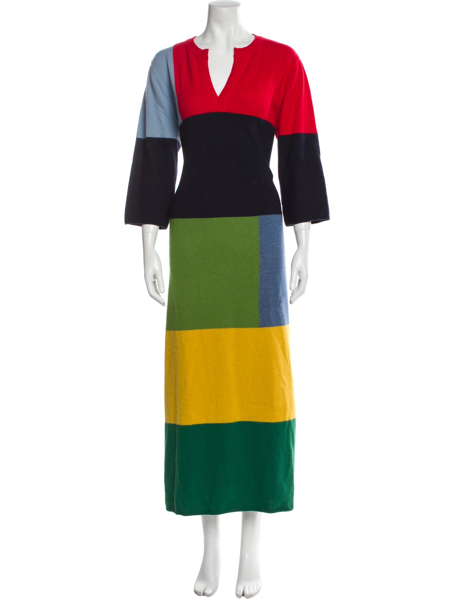 Frances Valentine Colorblock Pattern Long Dress