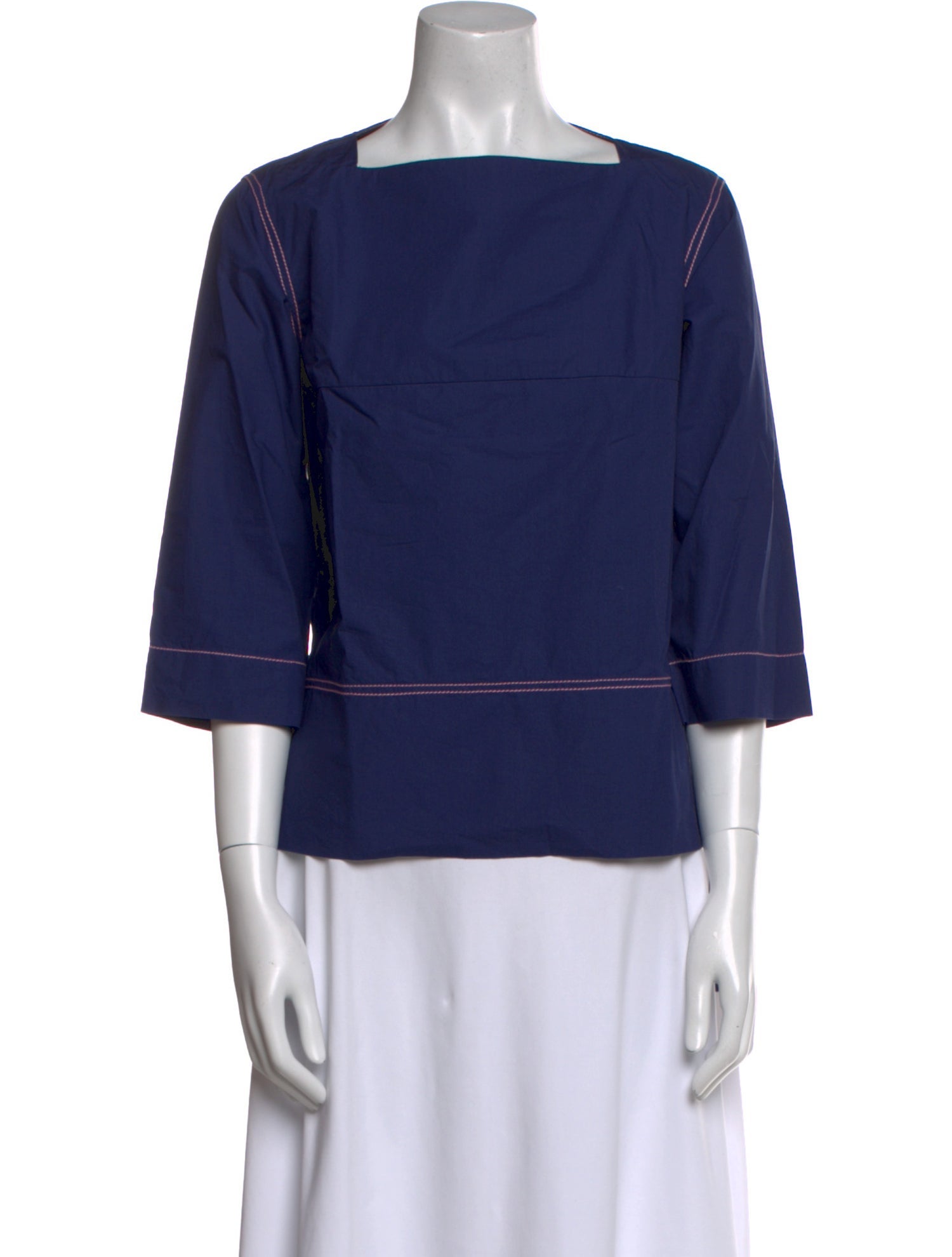 Frances Valentine Square Neckline Three-Quarter Sleeve Blouse