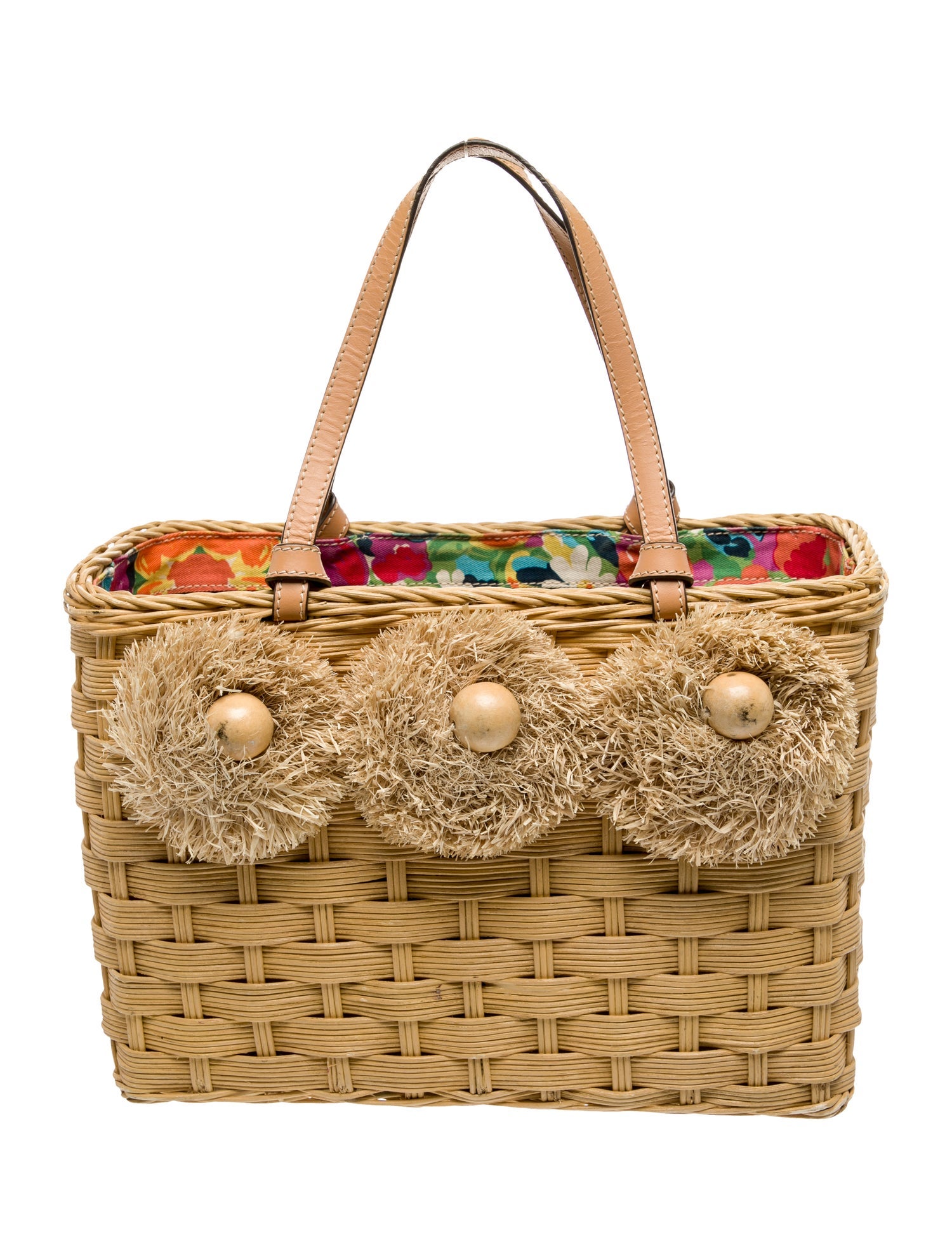 Frances Valentine Rattan Top Handle Bag