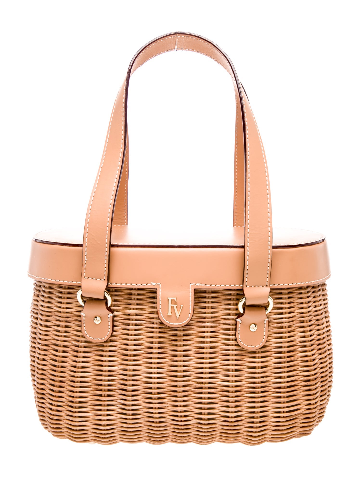 Frances Valentine Wicker Top Handle Bag