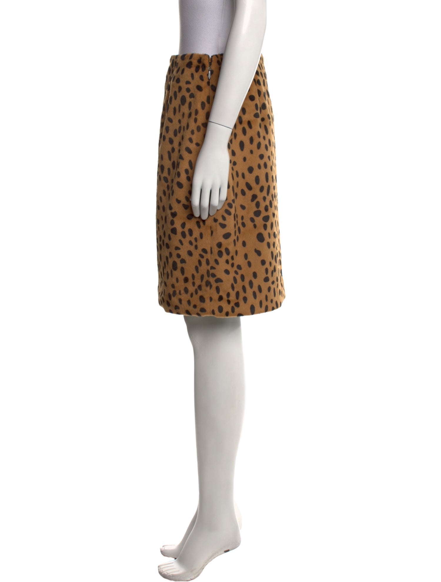 Frances Valentine Animal Print Knee-Length Skirt