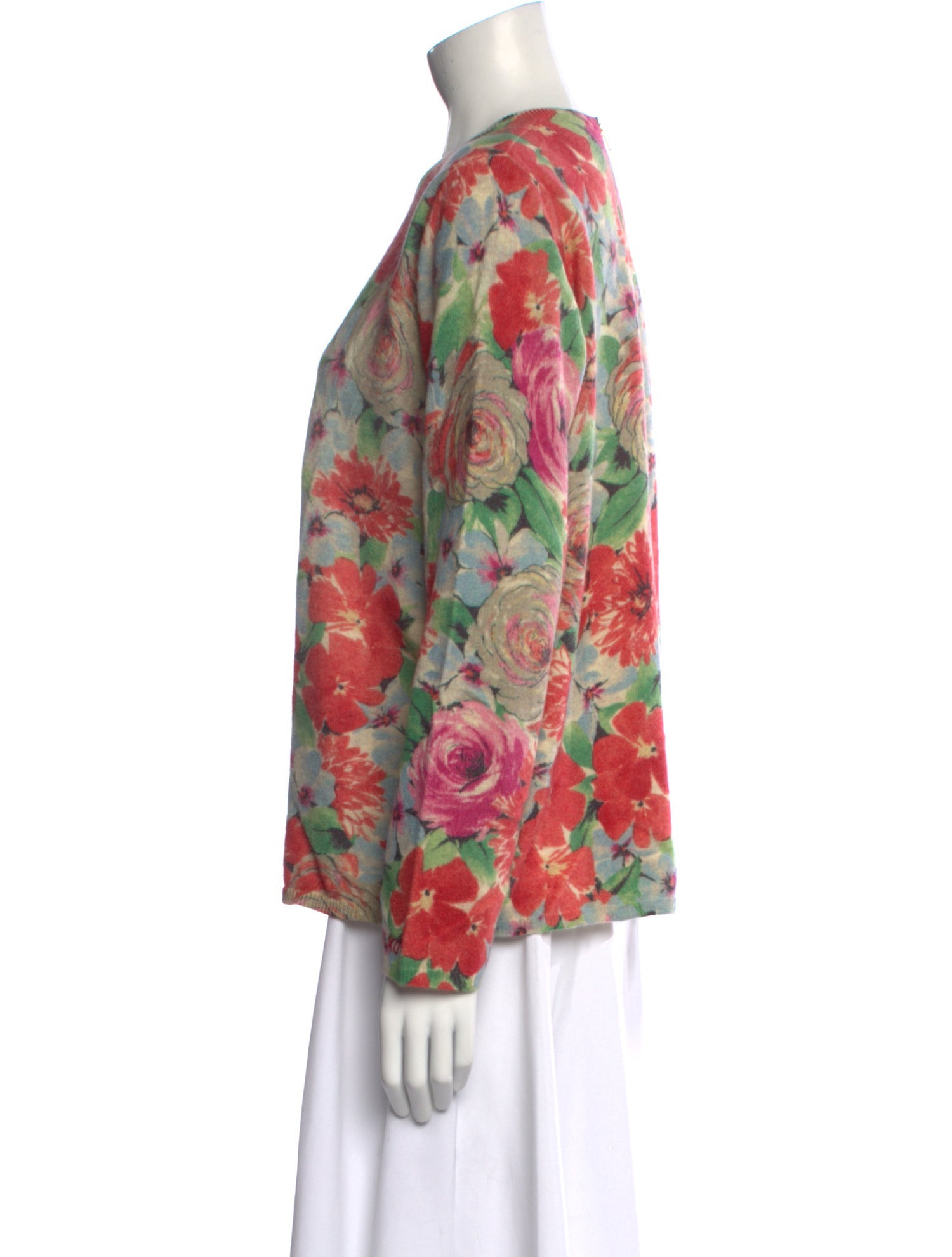 Frances Valentine Floral Print Crew Neck Sweater