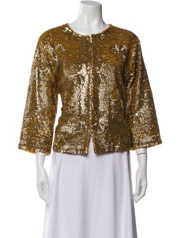 Pre-owned Frances Valentine Sequin Patterned Evening Jacket