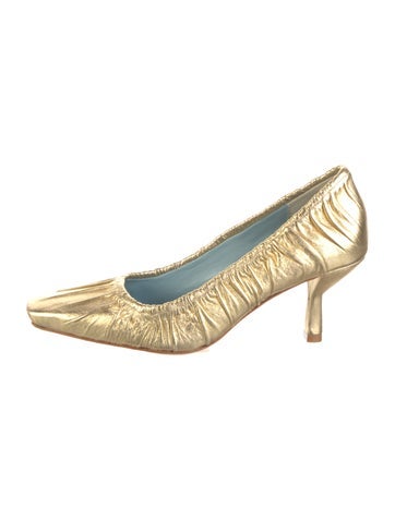 Pre-owned Frances Valentine Leather Pumps In Gold