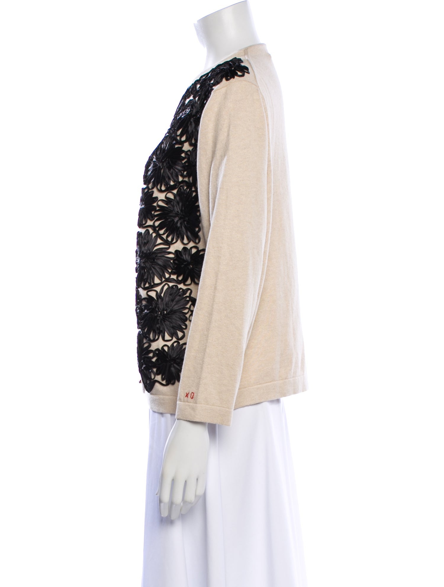 Frances Valentine Lace Pattern Crew Neck Sweater w/ Tags