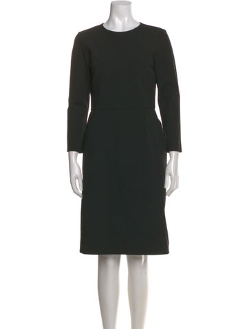 Pre-owned Frances Valentine Crew Neck Knee-length Dress In Black