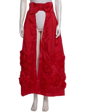 Pre-owned Frances Valentine Long Skirt In Red